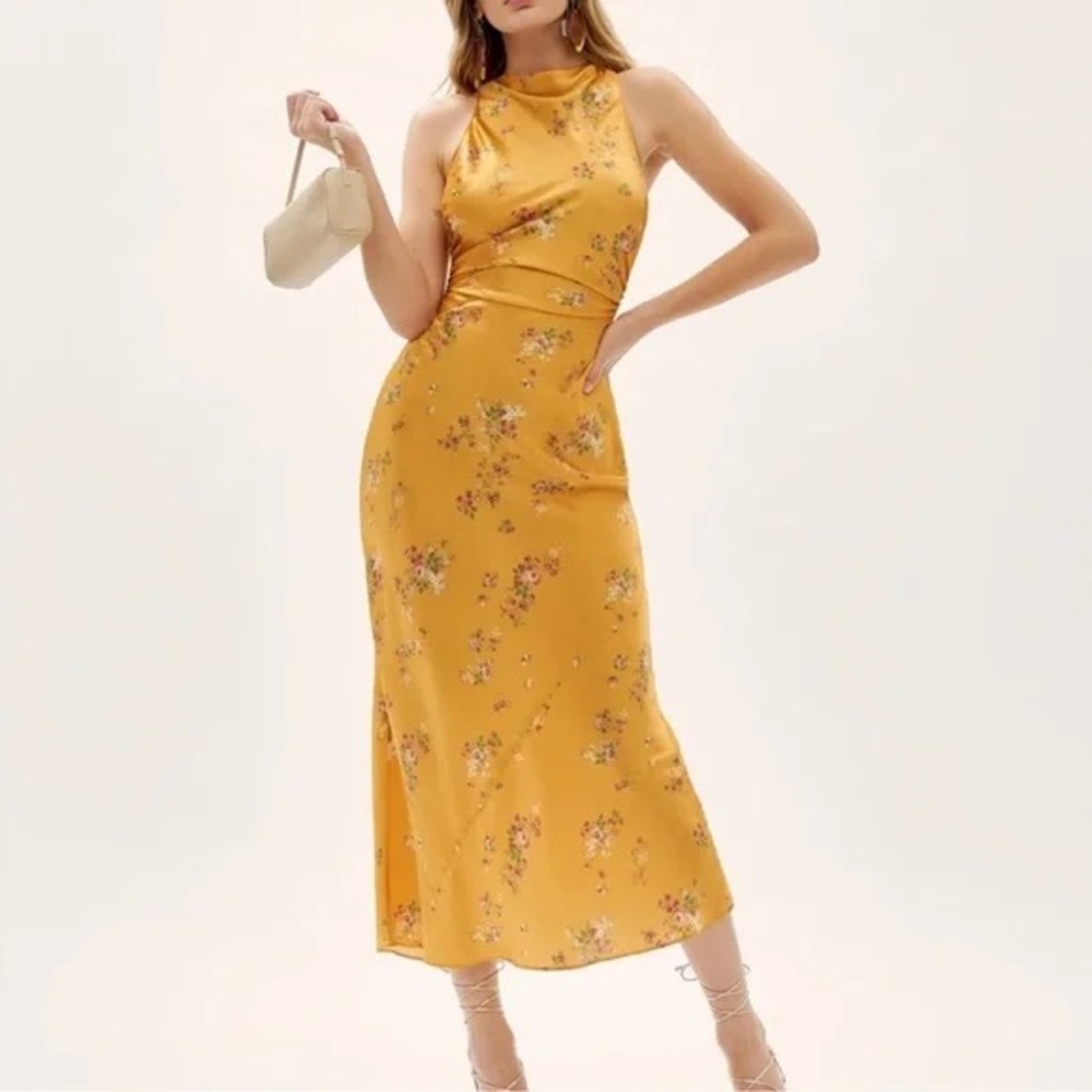 Casette Silk Dress Sleeveless Midi Reformation